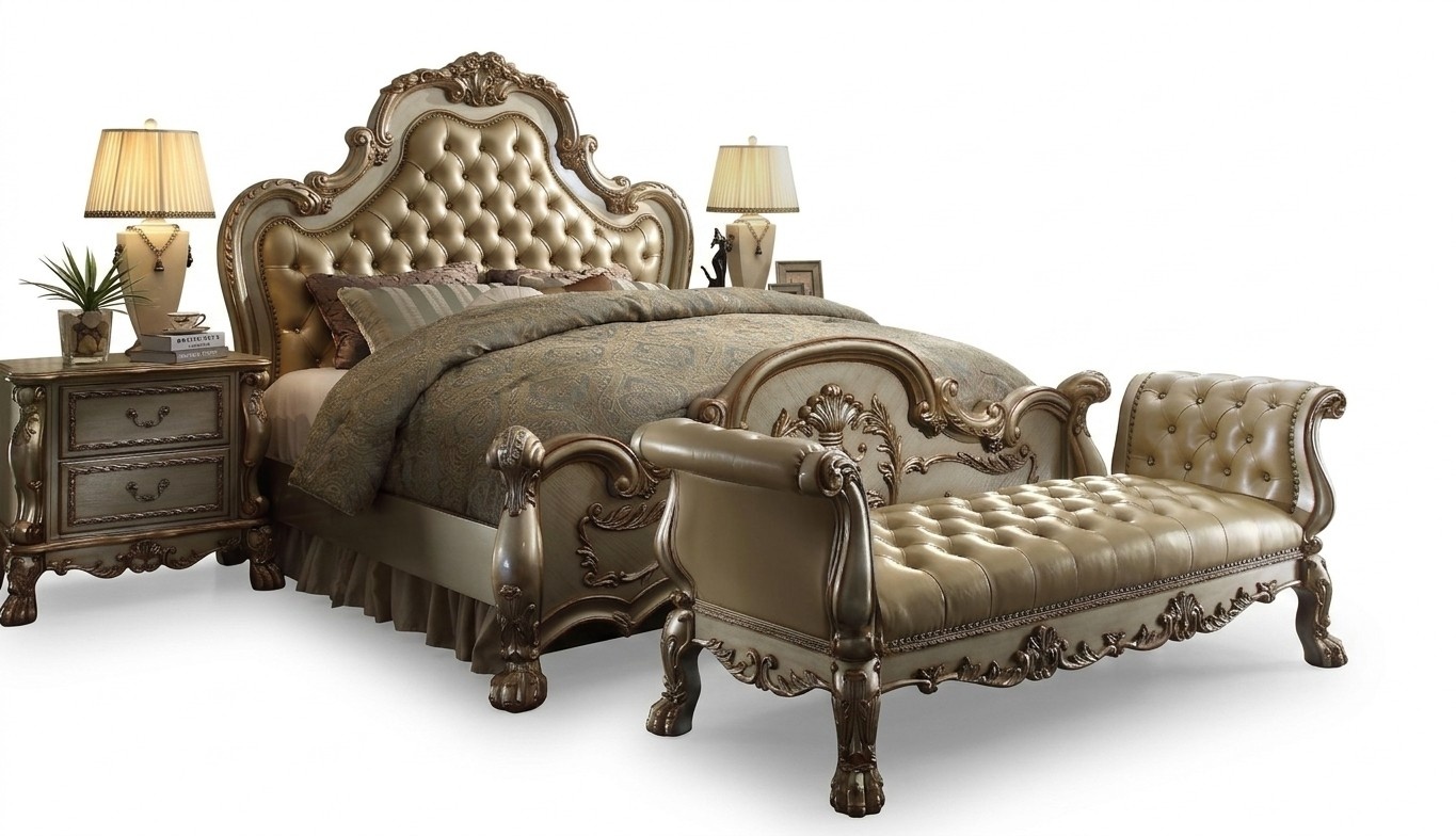 Chaiselounge Sofa Liege Couch Liegen Chaise Leder Barock Rokoko Chesterfield neu