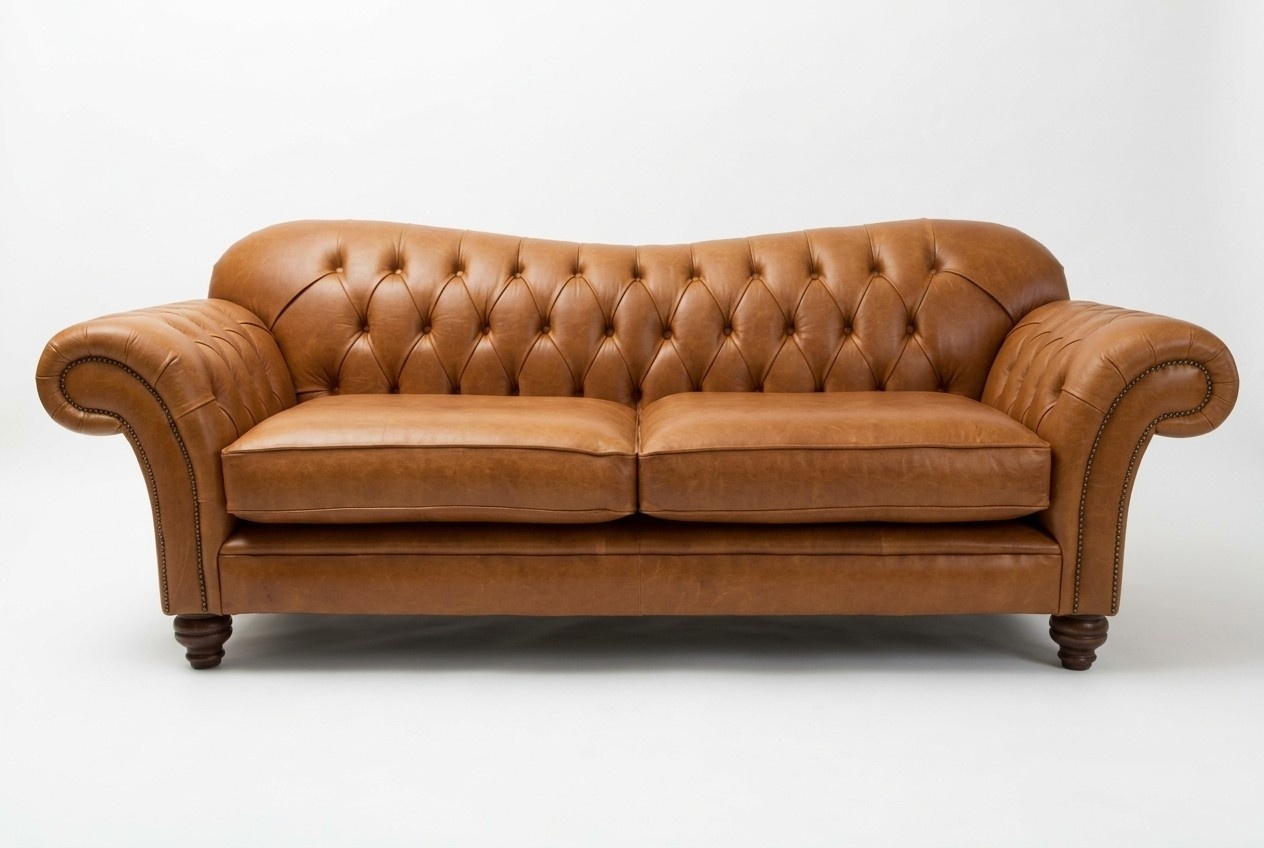 Cheesterfield Luxus Designer Couch - Ideale Büro Wohnzimmer - Sofa Leder