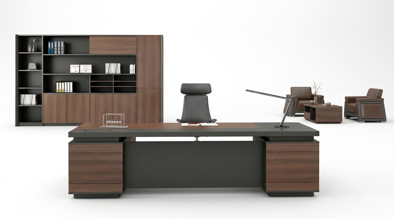 Chef Tisch Holz Tische Eckschreibtisch Bürotisch Arbeitstisch Büro Einrichtung