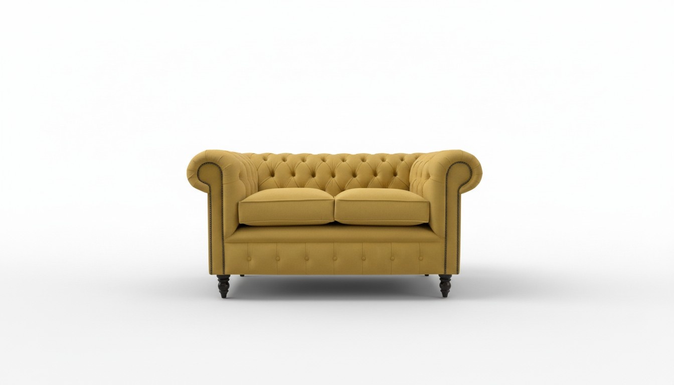 Cheserfield Samt Sofa 2 Sitzer Designer Couchen Couch Textil Stoff Polster