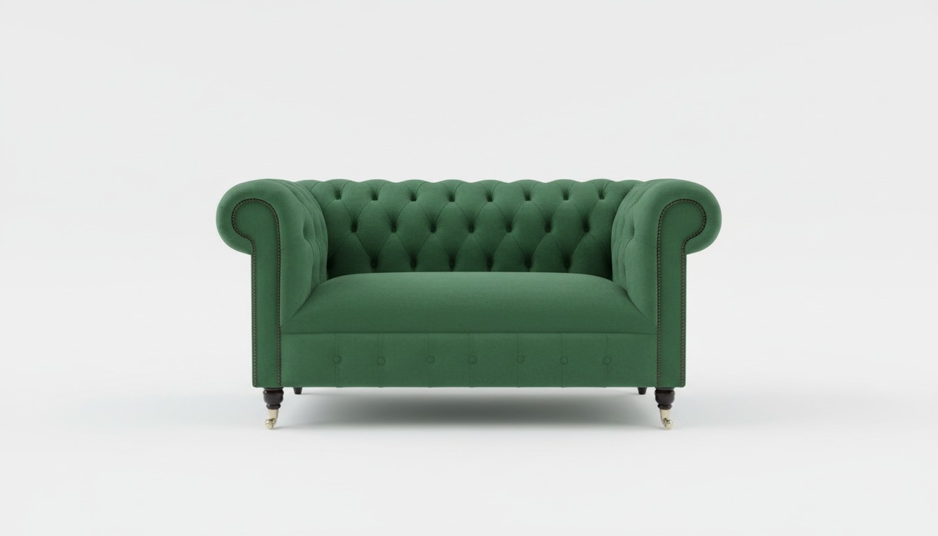 Cheserfield Samt Sofa 2 Sitzer Designer Couchen Couch Textil Stoff Polster