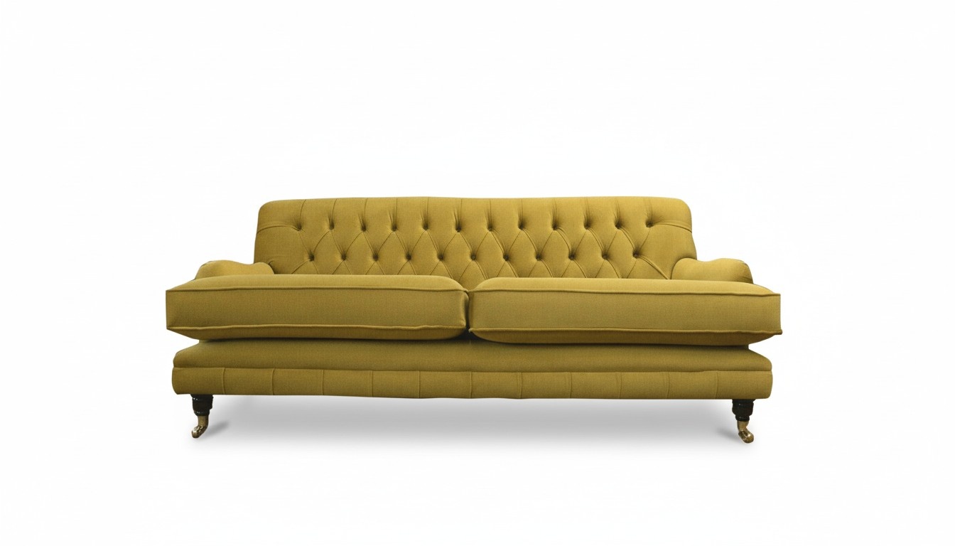 Chesterfield 2 Sitzer Gelb Couchen Polster Sofas Designer Möbel Wohnzimmer Neu