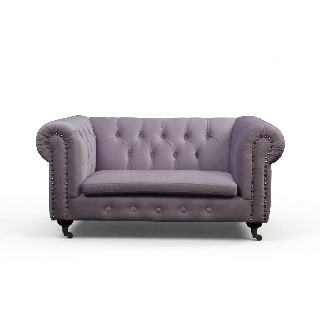 Chesterfield 2 Sitzers Klassische Luxus Barock Rokoko Sofa Textil Leder