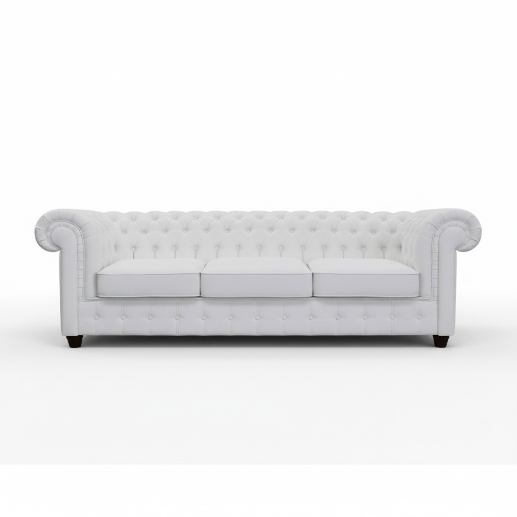 Chesterfield 3+1 Ledersofa Schlafsofa Bettfunktion Leder Couch Sofagarnitur Sofa
