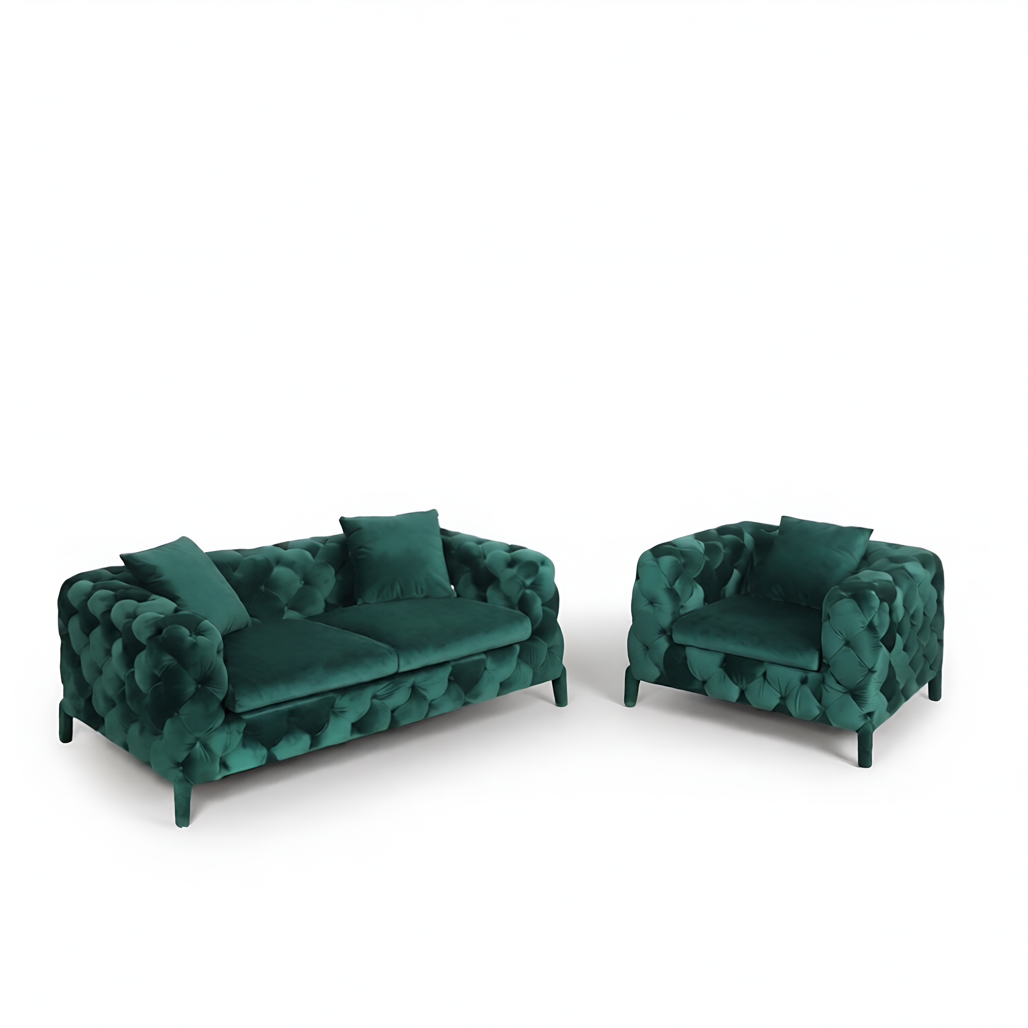 Chesterfield 3+1 Sitz Chesterfield Sofa Stoff Leder Couchen Polster Garnitur