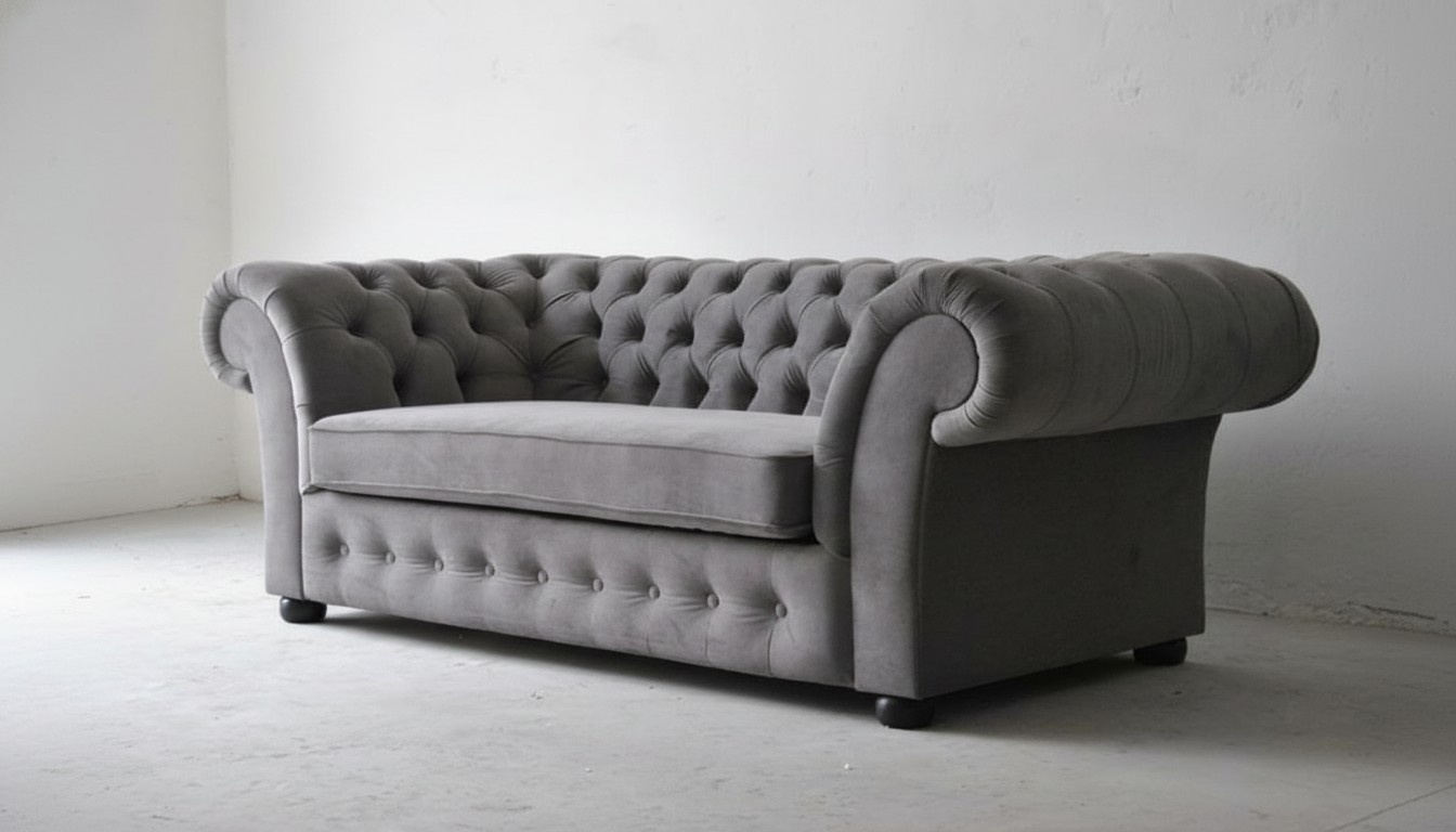 Chesterfield 3+1 Sitzer Stoff Design Couch Polster Sofas Textil Modern Sofa Neu