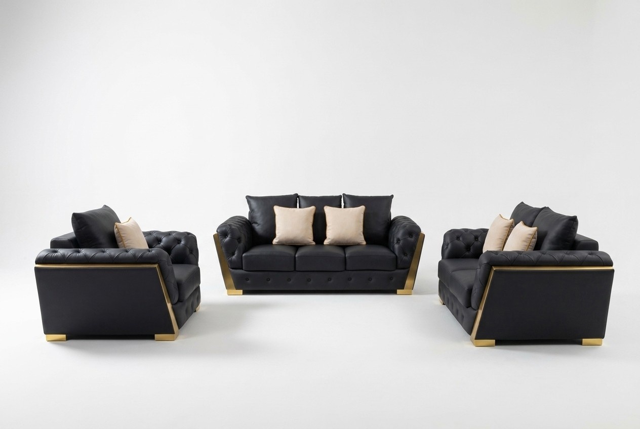 Chesterfield 3+2+1 Sofagarnitur Couch Möbel Sofa Couchen Set 3tlg.
