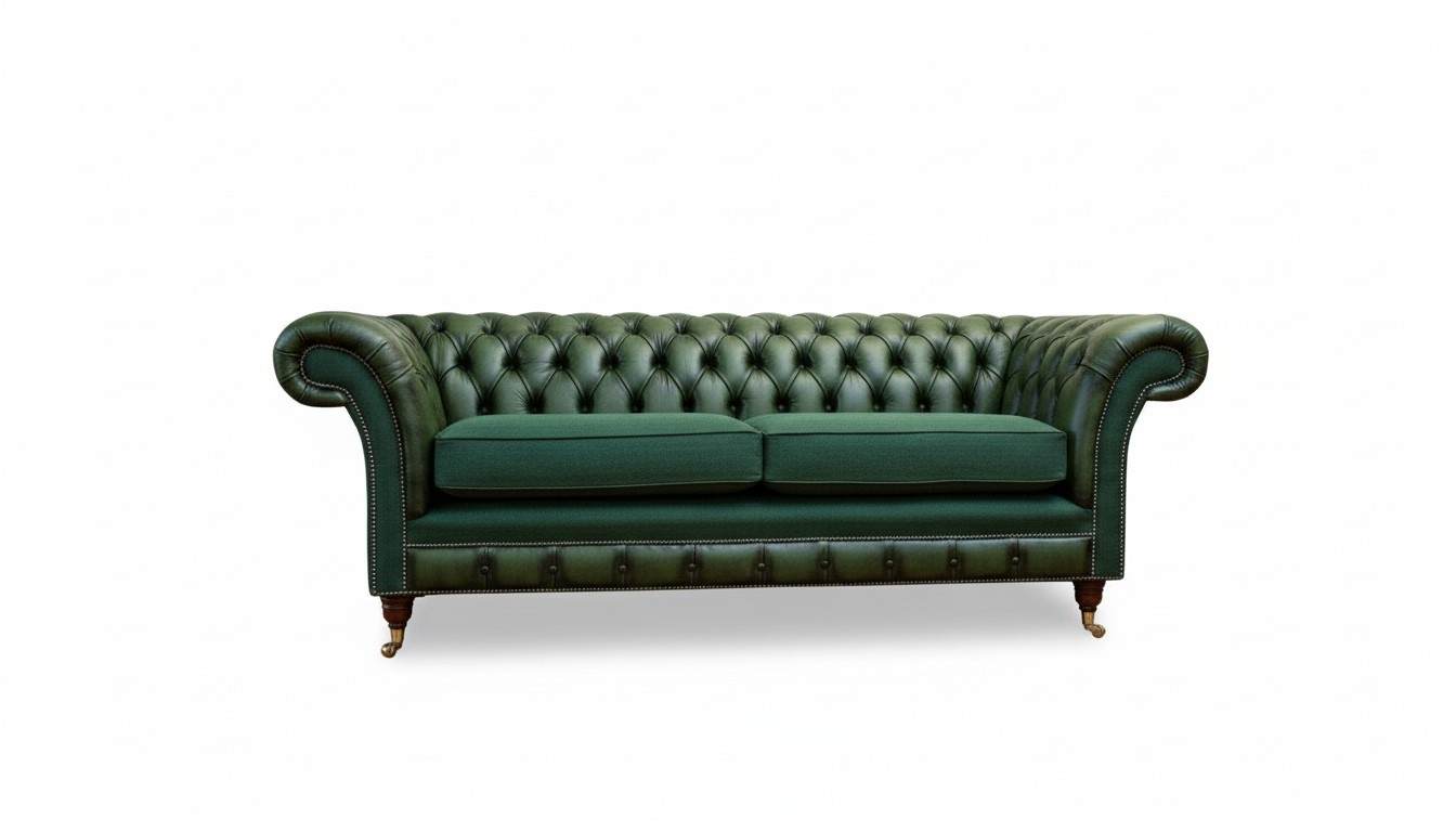 Chesterfield 3Sitzer Leder Grün Modern Design Sofa Neu Kreative Möbel