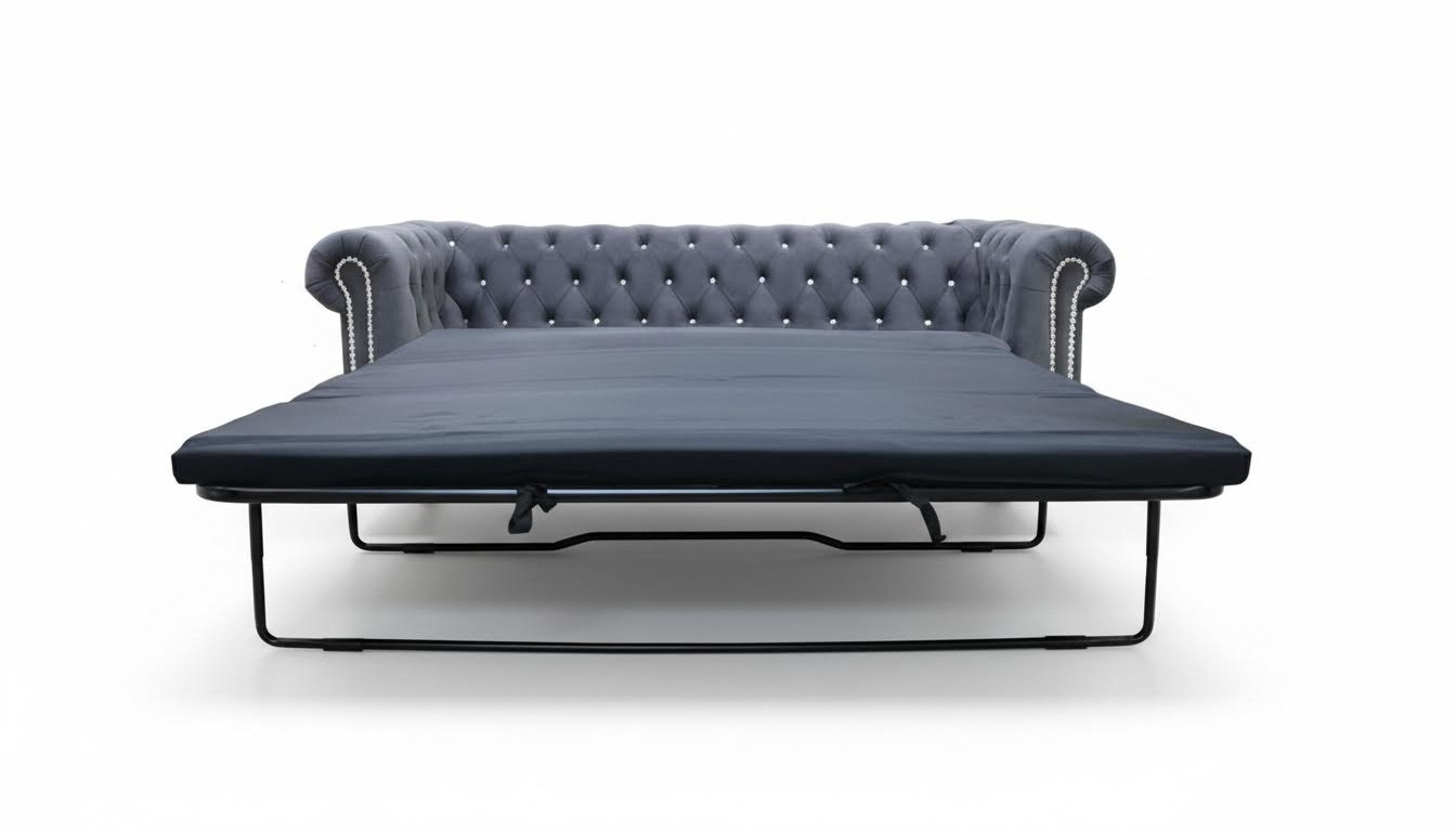 Chesterfield 3 Sitzer Bettfunktion Sofa Couch Polster Garnitur Couchen Schlaf