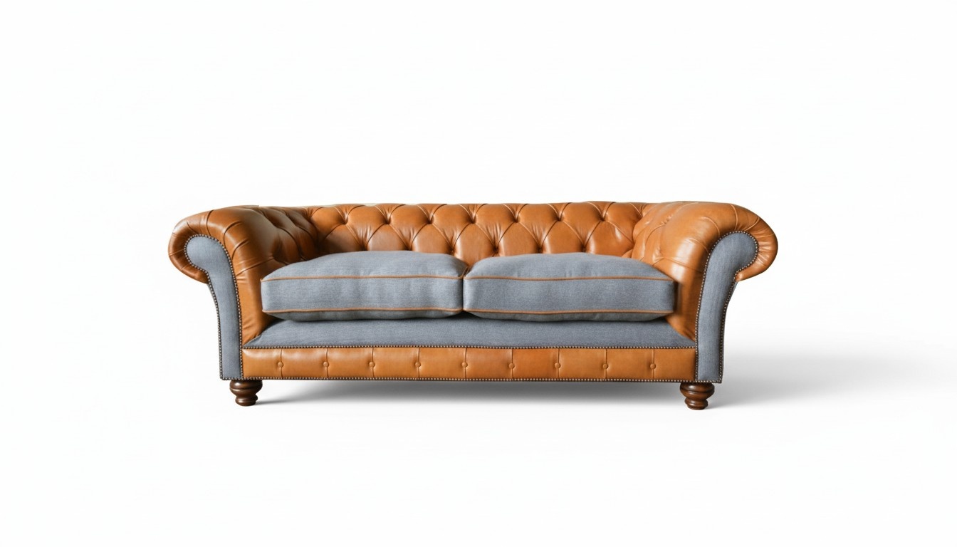 Chesterfield 3 Sitzer Braun Leder Wohnzimmer Design Couchen Sofa Sofas