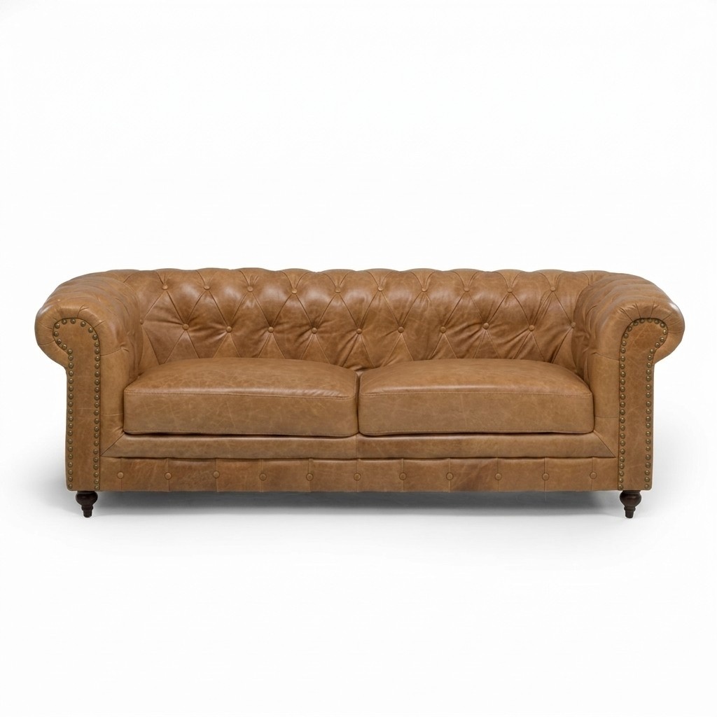 Chesterfield 3 Sitzer Klassische Luxus Barock Rokoko Sofa Textil Leder