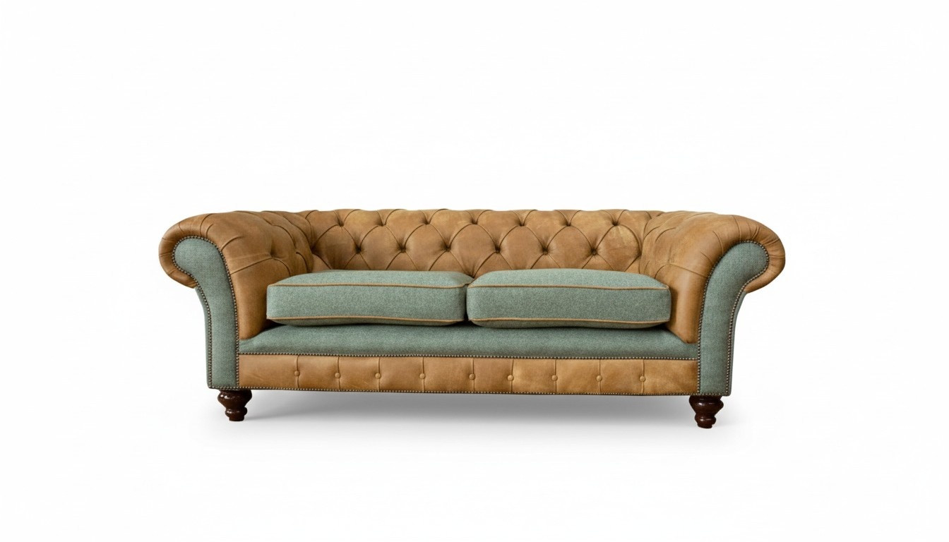 Chesterfield 3 Sitzer Leder Wohnzimmer Modern Design Couchen Sofa