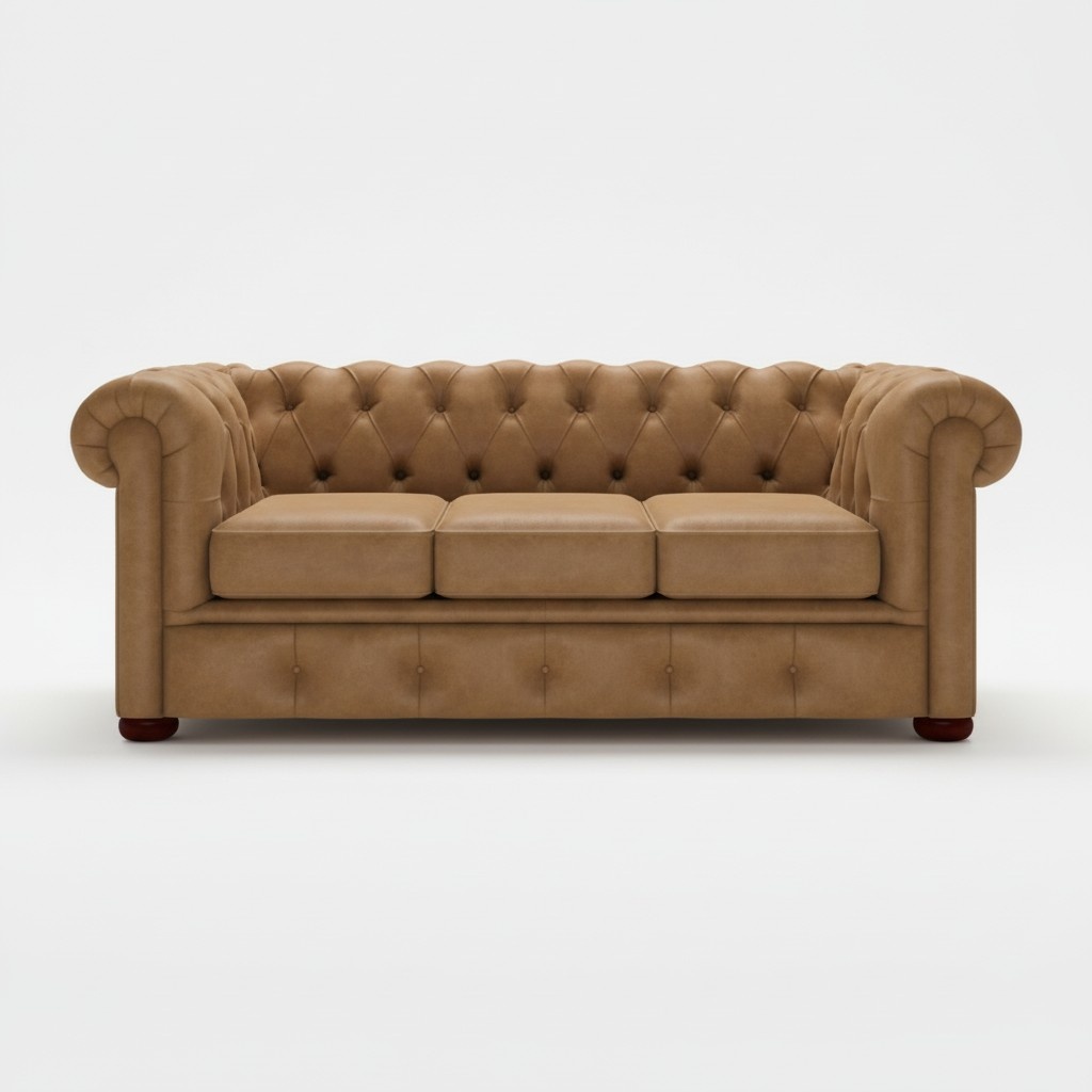 Chesterfield 3 Sitzer Polster Couch Antik Stil Leder Stoff Sofa Couchen Textil