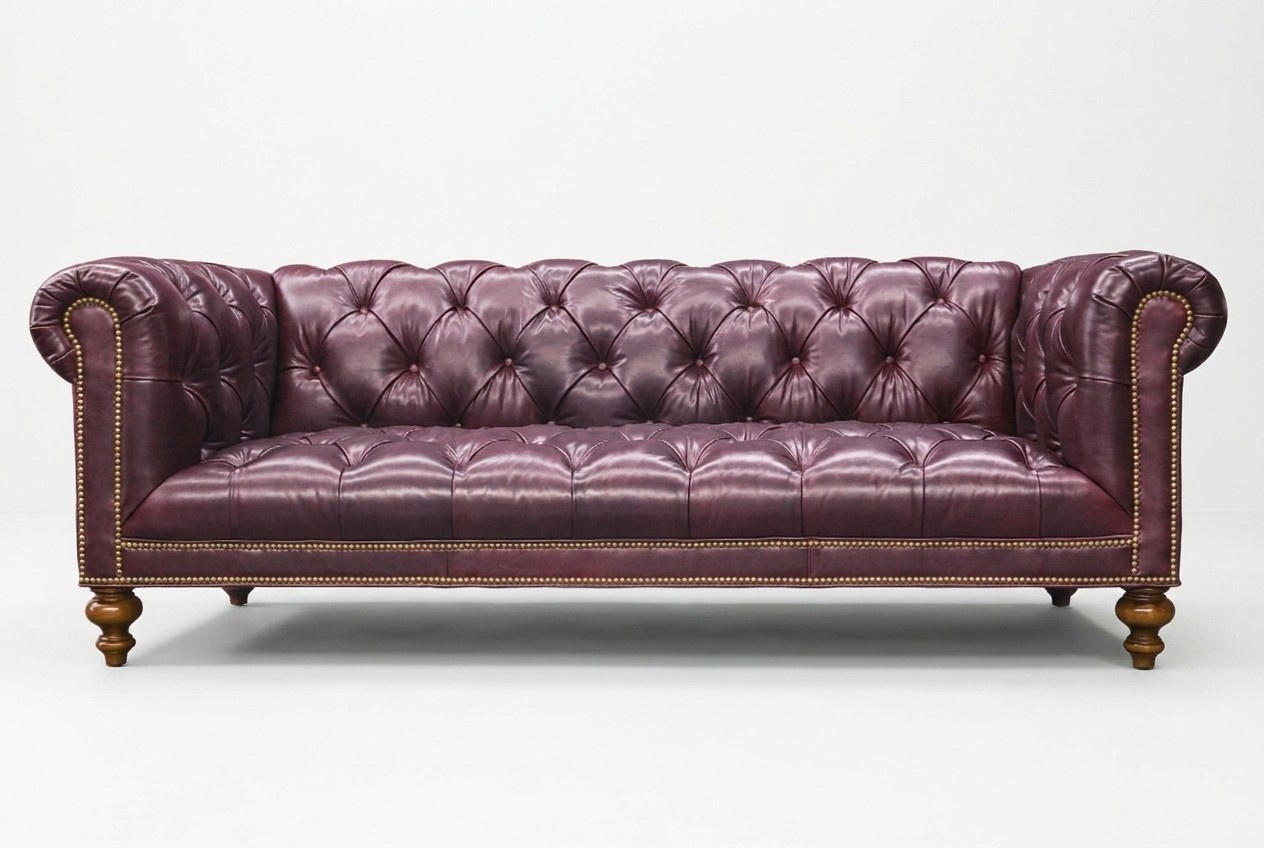 Chesterfield 3 Sitzer Sofa Ledersofa Couch Polster Sitz Garnitur 3er Sofas