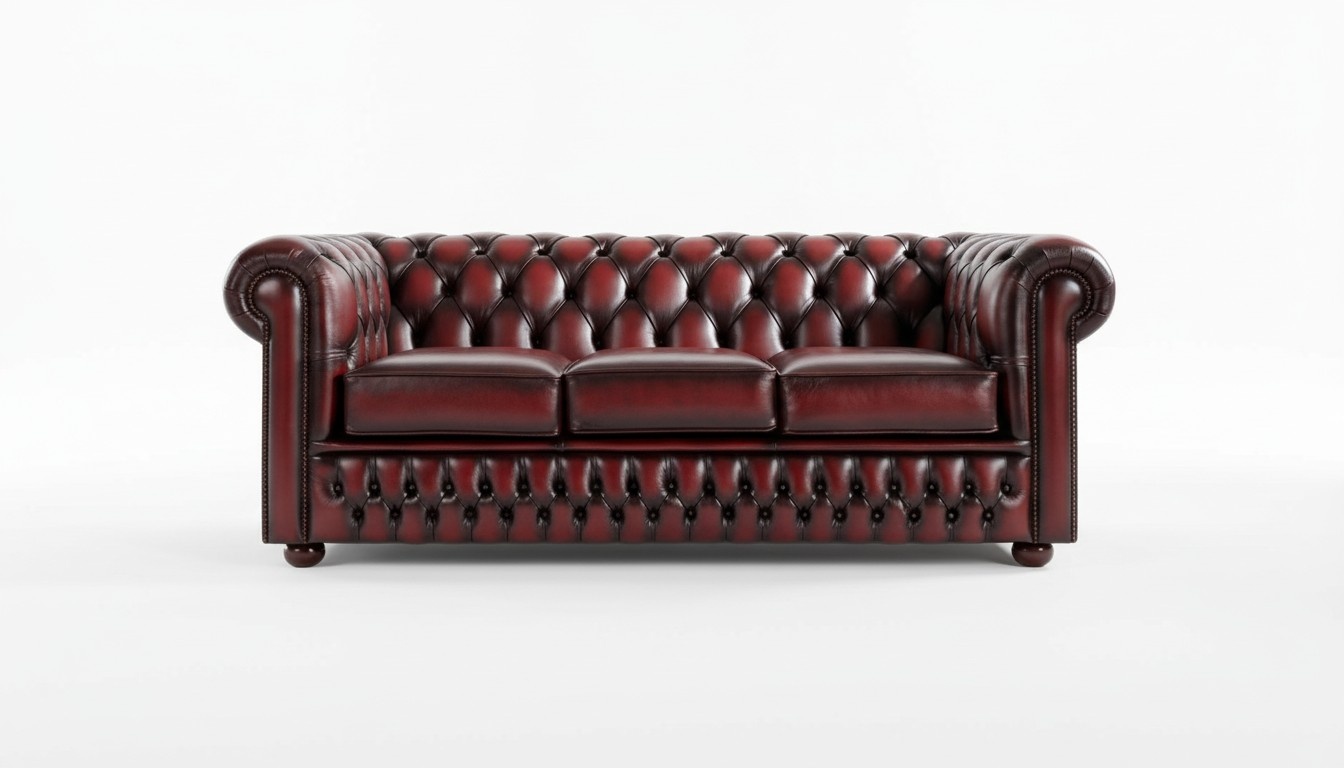 Chesterfield 3 Sitzer Sofa Ledersofa Couch Polster Sitz Garnitur 3er Sofas Neu