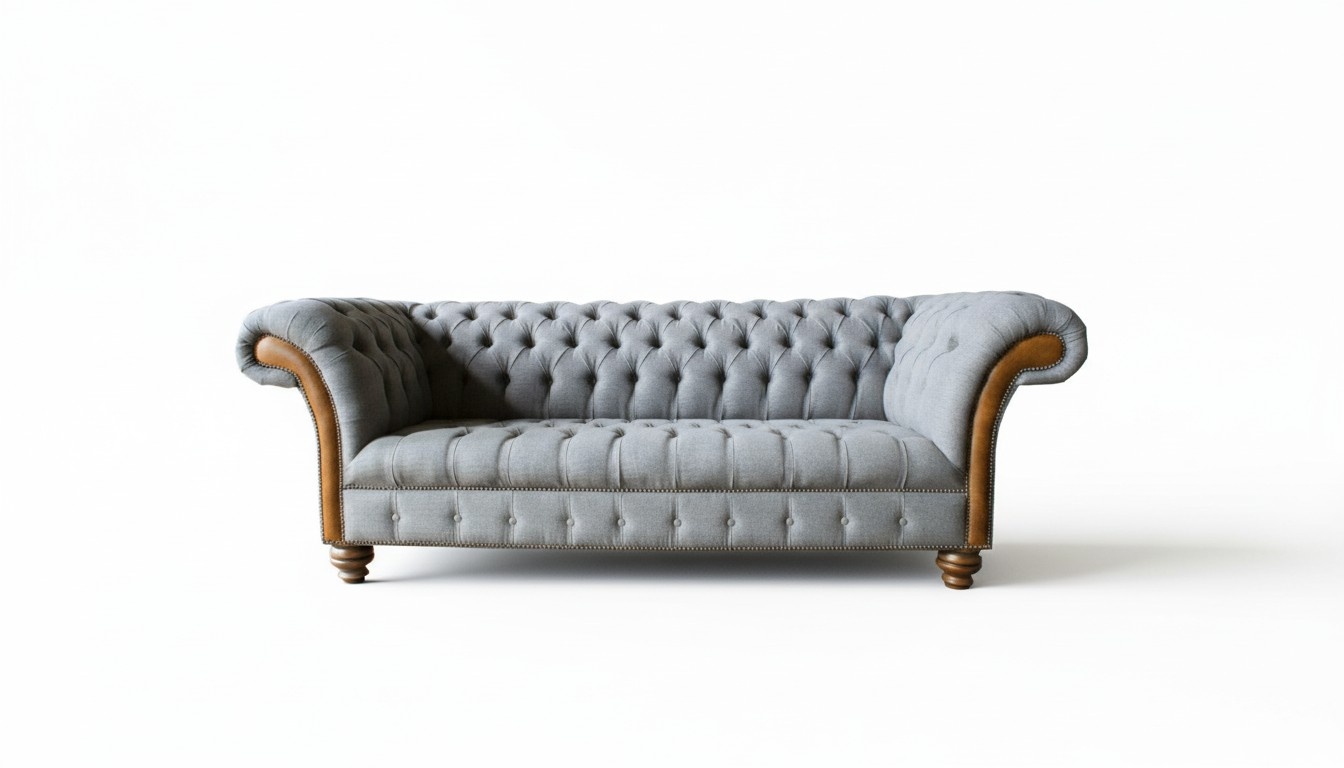 Chesterfield 3 Sitzer Wohnzimmer Modern Design Couchen Sofa Graue