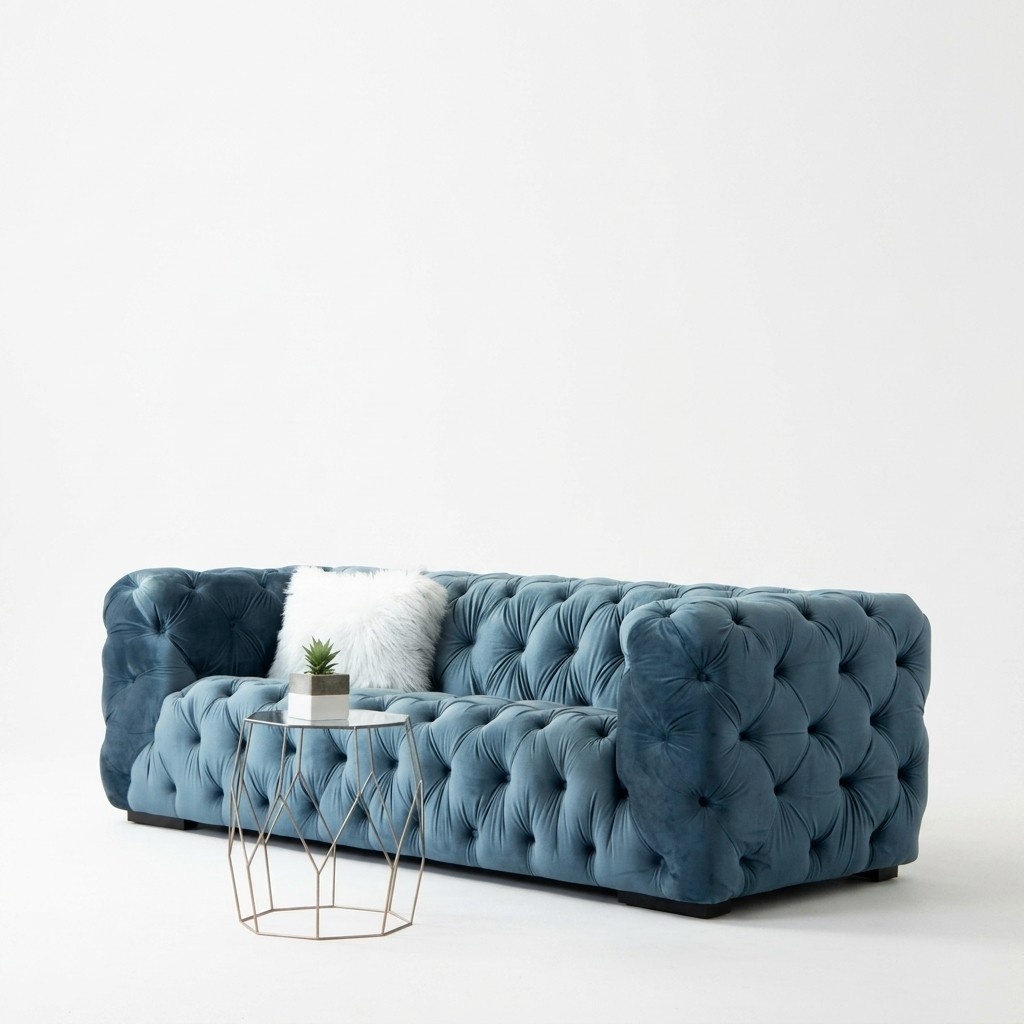 Chesterfield 3 Sitzers Klassische Luxus Barock Rokoko Sofa Textil Leder