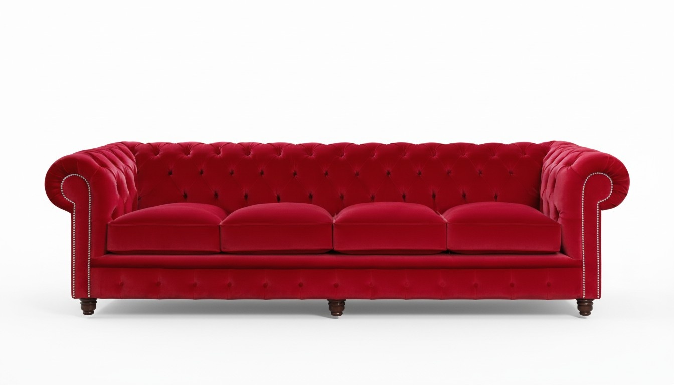 Chesterfield 4 Sitzer Big Sofa Couch Textil Samt Polster Sofas XXL Couchen Neu!