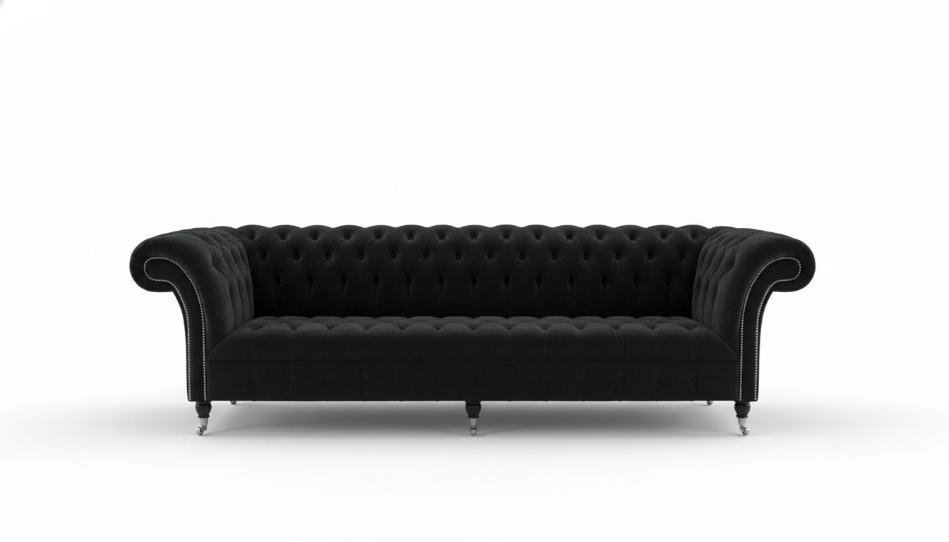 Chesterfield 4 Sitzer Couchen Luxus Textil Stoff Couchen Polster Garnitur