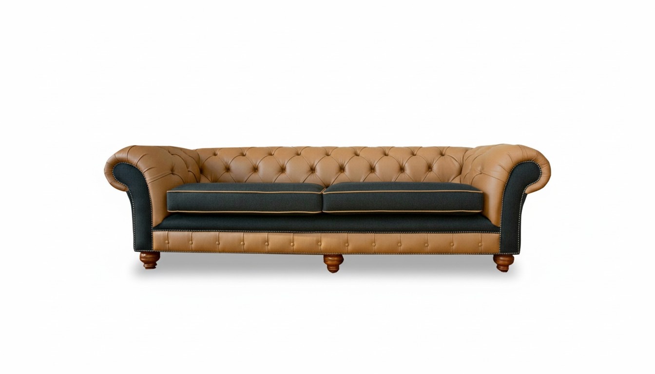 Chesterfield 4 Sitzer Leder Wohnzimmer Design Couchen Sofa Sofas big