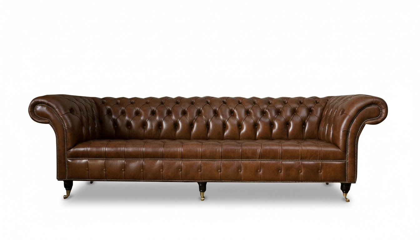 Chesterfield 4 Sitzer Modern Design Couchen Leder Sofa xxl big Möbel