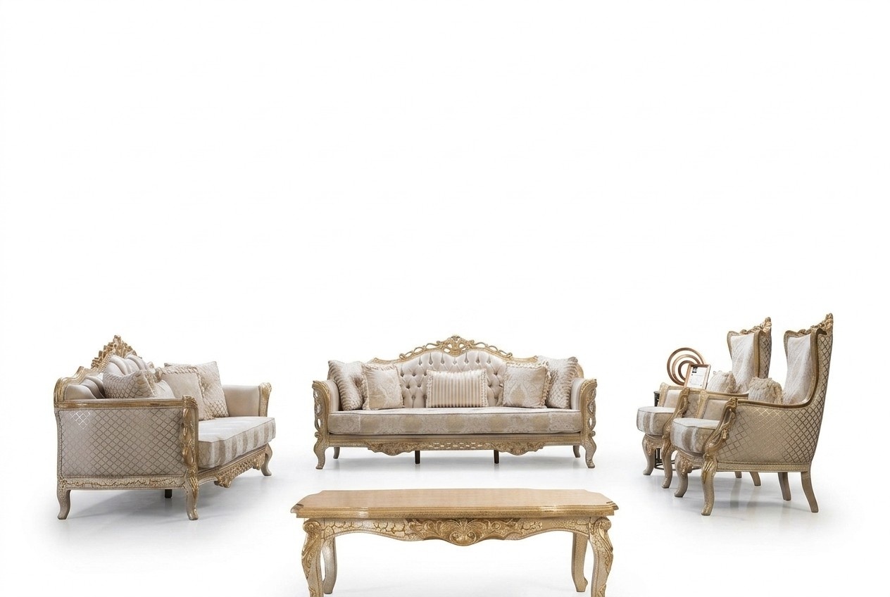 Chesterfield Barock Couch Wohnzimmer Möbel Set 5tlg.