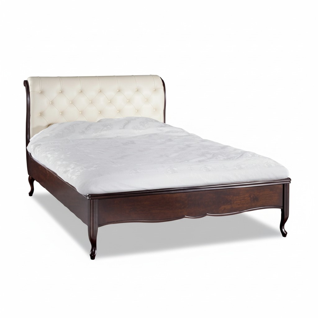 Chesterfield Bett Betten Doppelbett Ehebett Italienische Möbel Holz Leder Textil