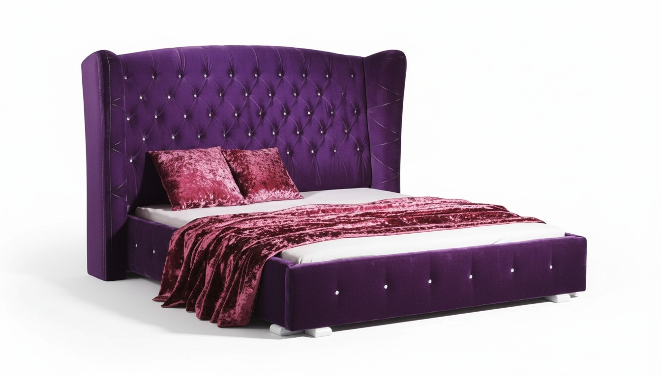 Chesterfield Bett Designer Betten Polster Luxus Hotel Polster mit Steinen A916