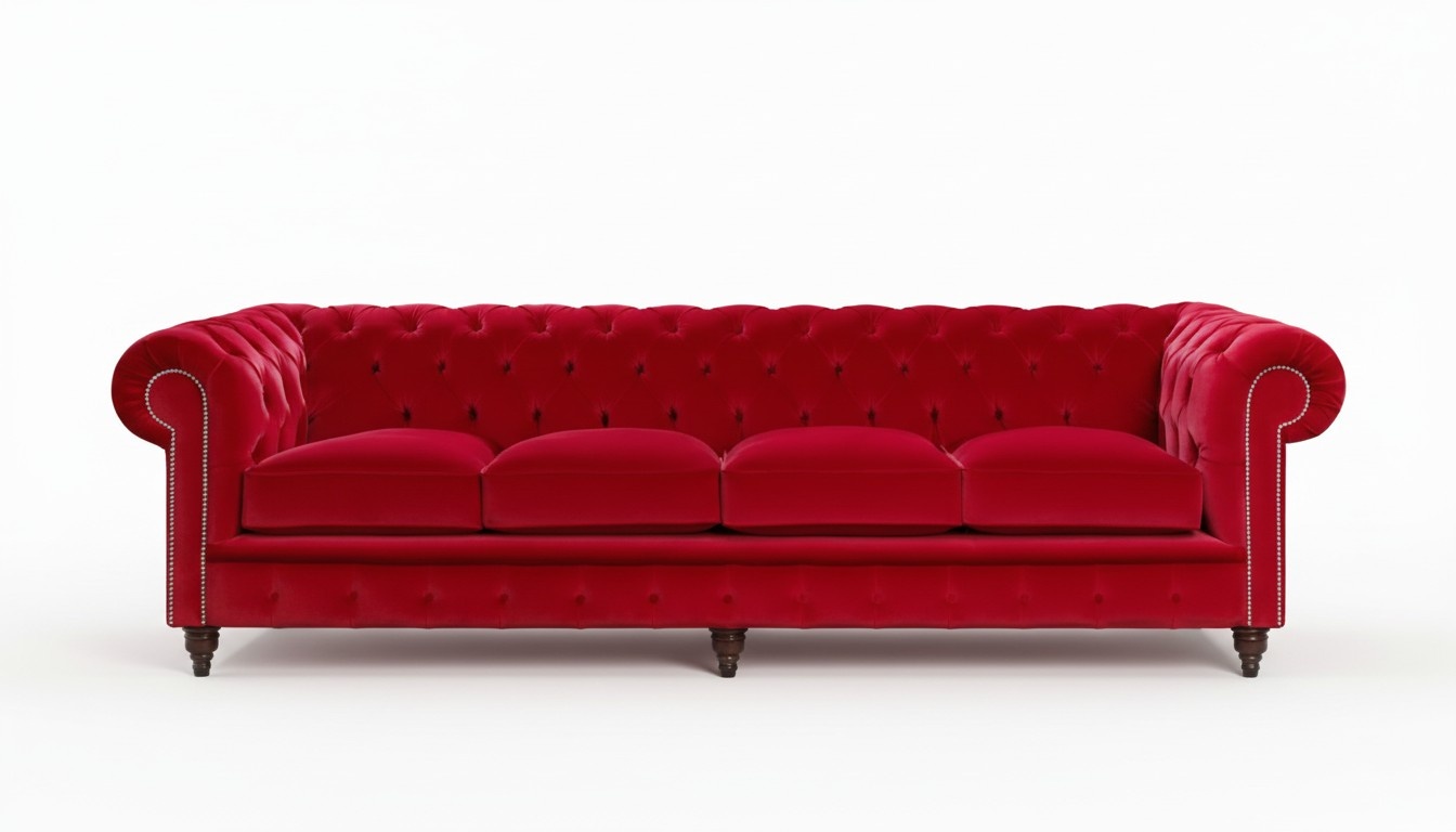 Chesterfield Big Sofa Couch Textil Samt Polster Sofas 4 Sitzer XXL Couchen Neu