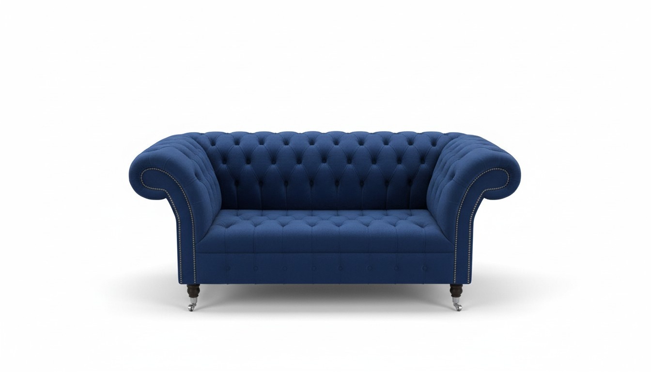 Chesterfield Big Textil Design Wohnzimmer Couch Sofa Polster 2 Sitz Leder #140