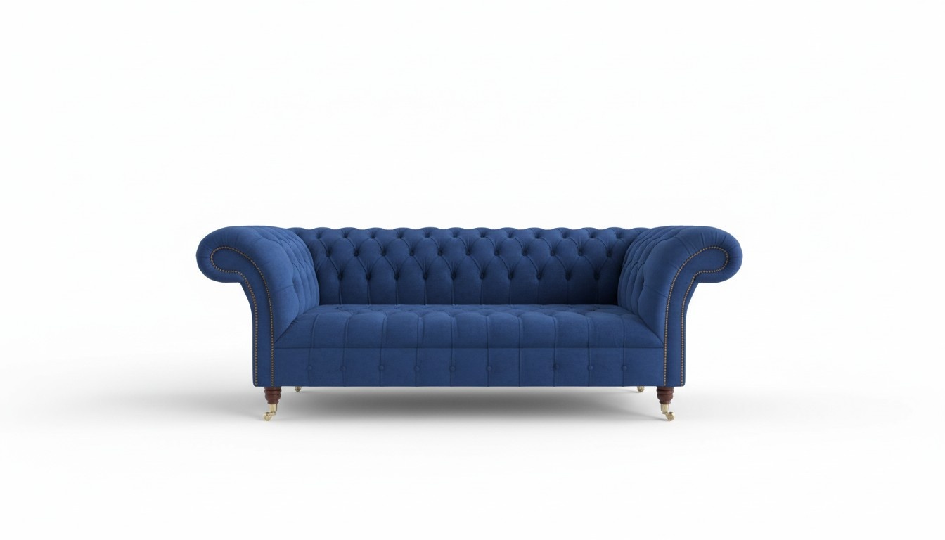 Chesterfield Big Textil Design Wohnzimmer Couch Sofa Polster 3 Sitz Leder #146
