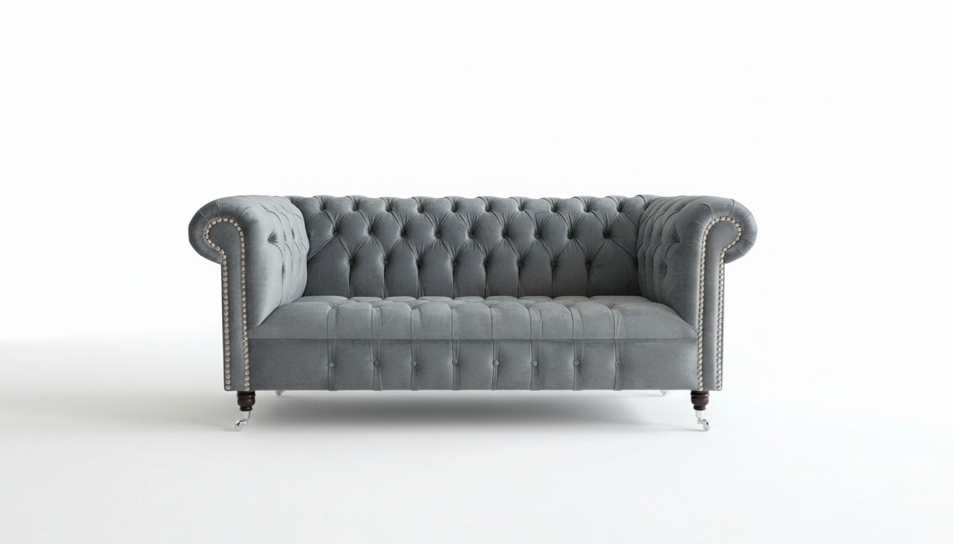 Chesterfield Big Textil Design Wohnzimmer Couch Sofa Polster 3 Sitz Leder