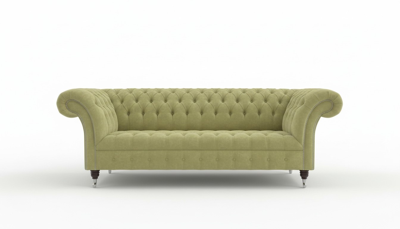 Chesterfield Big Textil Design Wohnzimmer Couch Sofa Polster 3 Sitz Leder #119