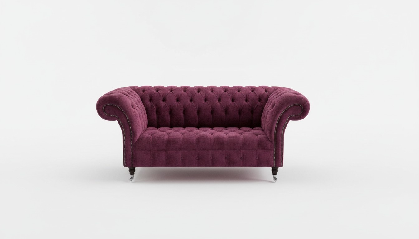 Chesterfield Big Textil Design Wohnzimmer Couch Sofa Polster 2 Sitz Leder #143