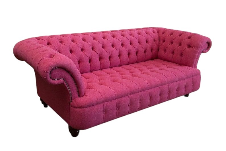 Chesterfield Big Textil Design Wohnzimmer Couch Sofa Polster 3 Sitz Leder #147