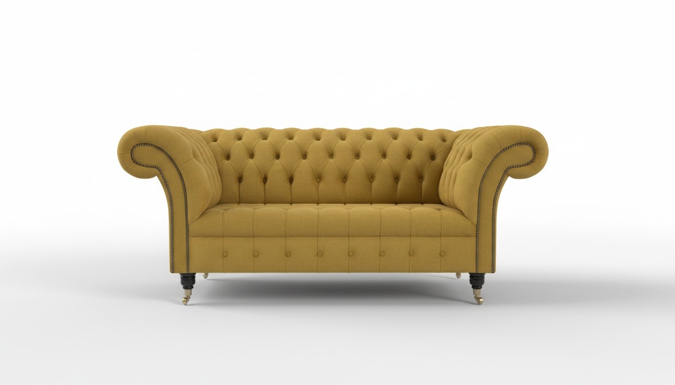 Chesterfield Big Textil Design Wohnzimmer Couch Sofa Polster 2 Sitz Leder #142
