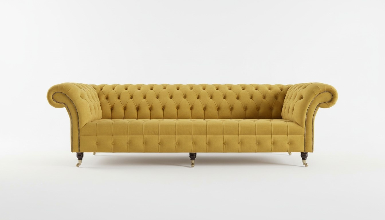 Chesterfield Big Textil Design Wohnzimmer Couch Sofa Polster 4 Sitz Leder