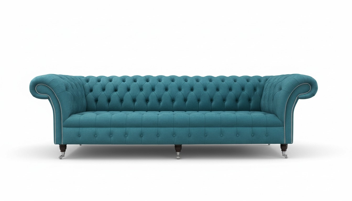 Chesterfield Big Textil Design Wohnzimmer Couch Sofa Polster 4 Sitz Leder