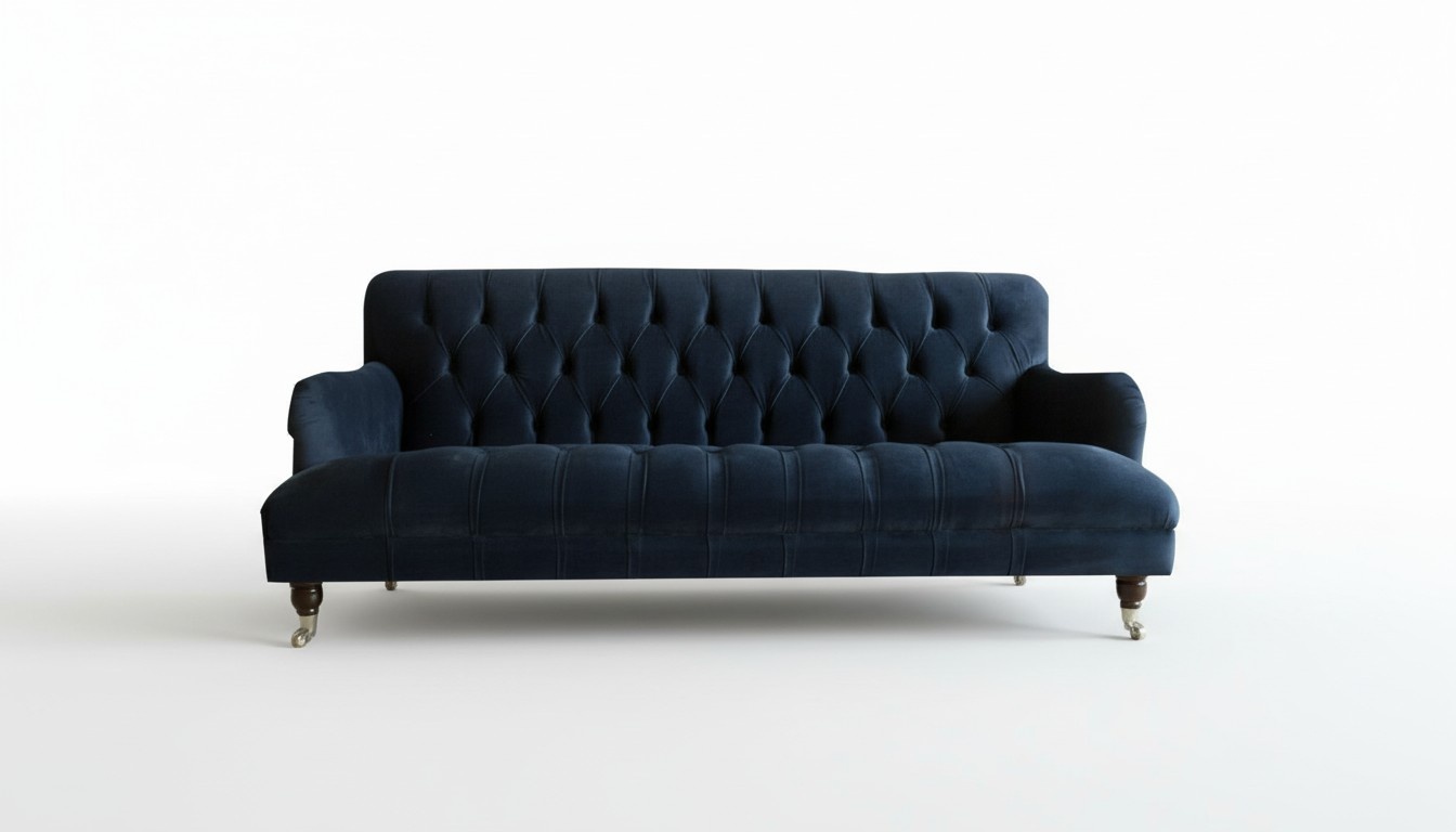 Chesterfield Blaue Couchen Textil Sofa Stoff Wohnzimmer Sofas Möbel Neu