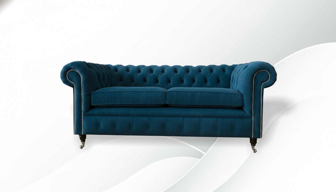 Chesterfield Blaue Zweisitzer Design Couchen Polster Sofas Sofas Couch