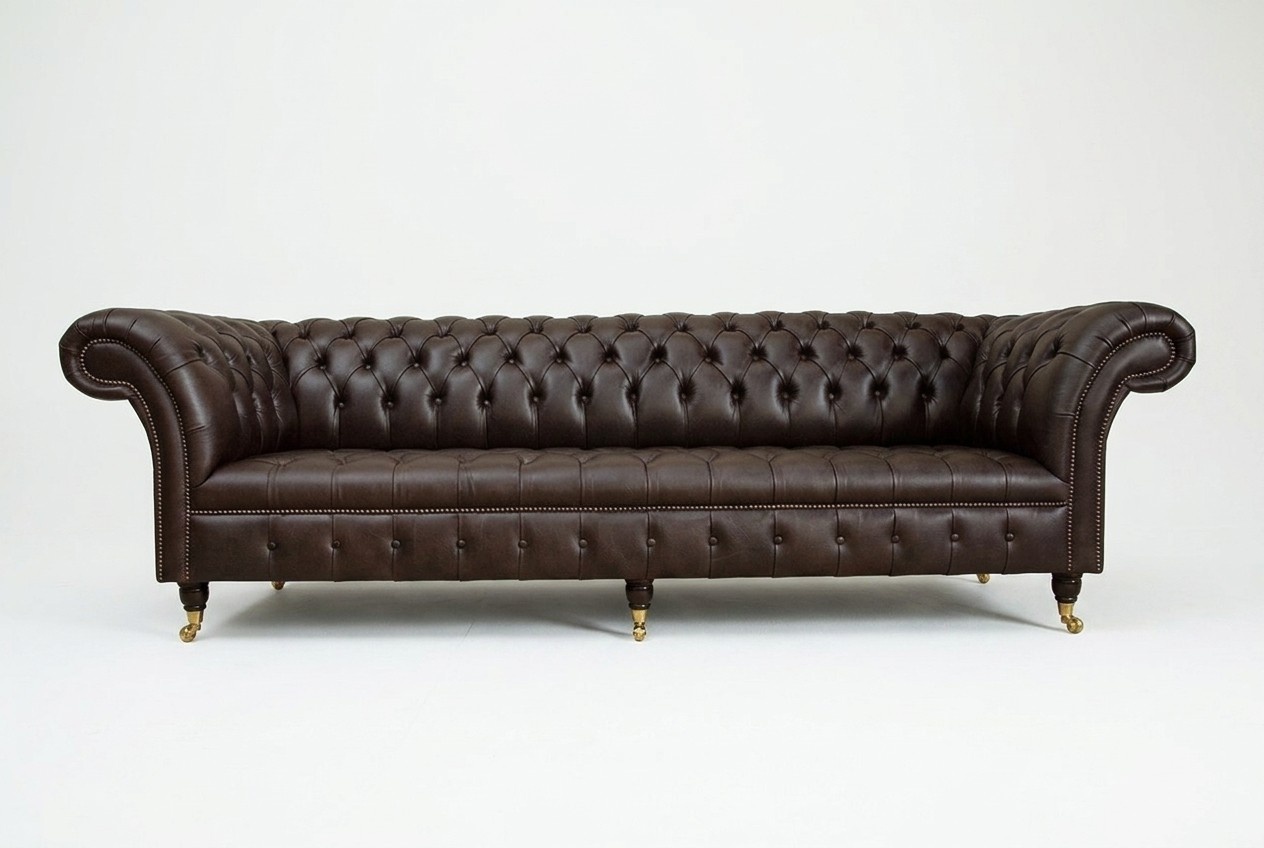 Chesterfield Braun Couch Sofa Polster 4 Sitzer Couchen Sitz Garnitur Sofas