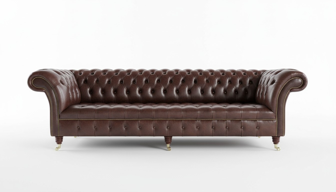 Chesterfield Braun Couch Sofa Polster 4 Sitzer Couchen Sitz Garnitur Sofas