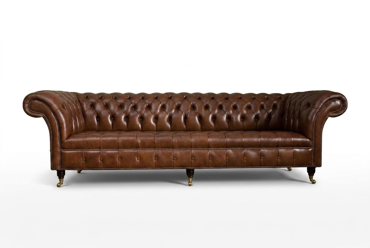 Chesterfield Braun Couch Sofa Polster 4 Sitzer Couchen Sitz Garnitur Sofas