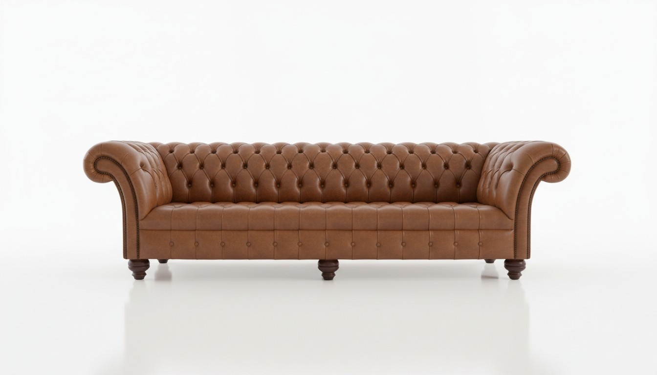 Chesterfield Braune Couch Sofa Polster 4 Sitzer Couchen Sitz Garnitur
