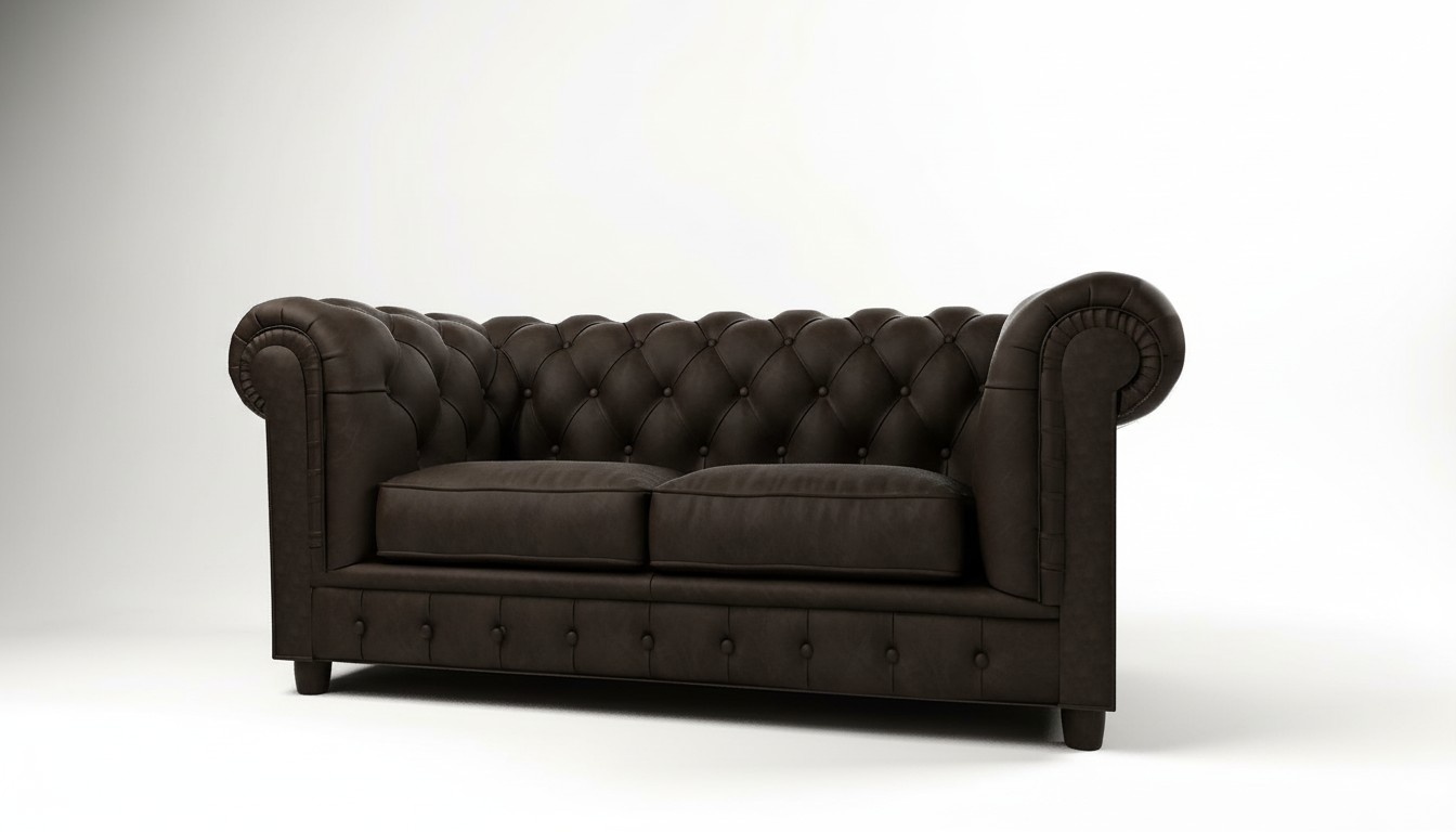 Chesterfield Couch 2 Sitzer Polster Sitz Textil Stoff Leder Couchen Sofas Sofa