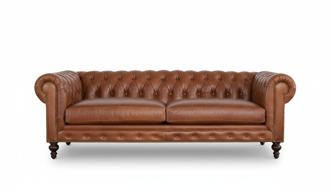 Chesterfield Couch Polster Sofas Klassischer Leder Schaffhau 3 Sitzer - 277