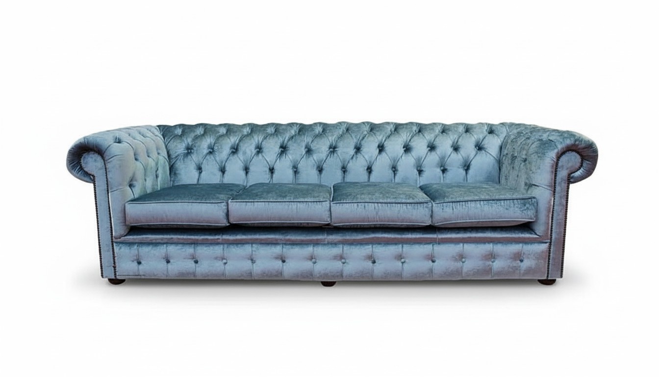 Chesterfield Couch Polster Sofas Klassischer Leder Schaffhau 4 Sitzer - #209