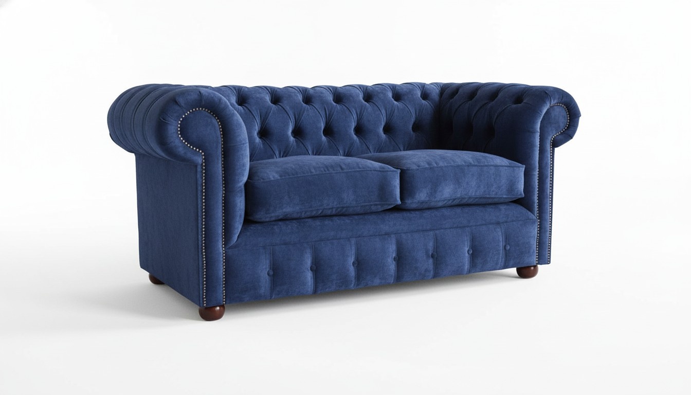 Chesterfield Couch Textil Stoff Sofa Möbel Edles Design Samt Designer