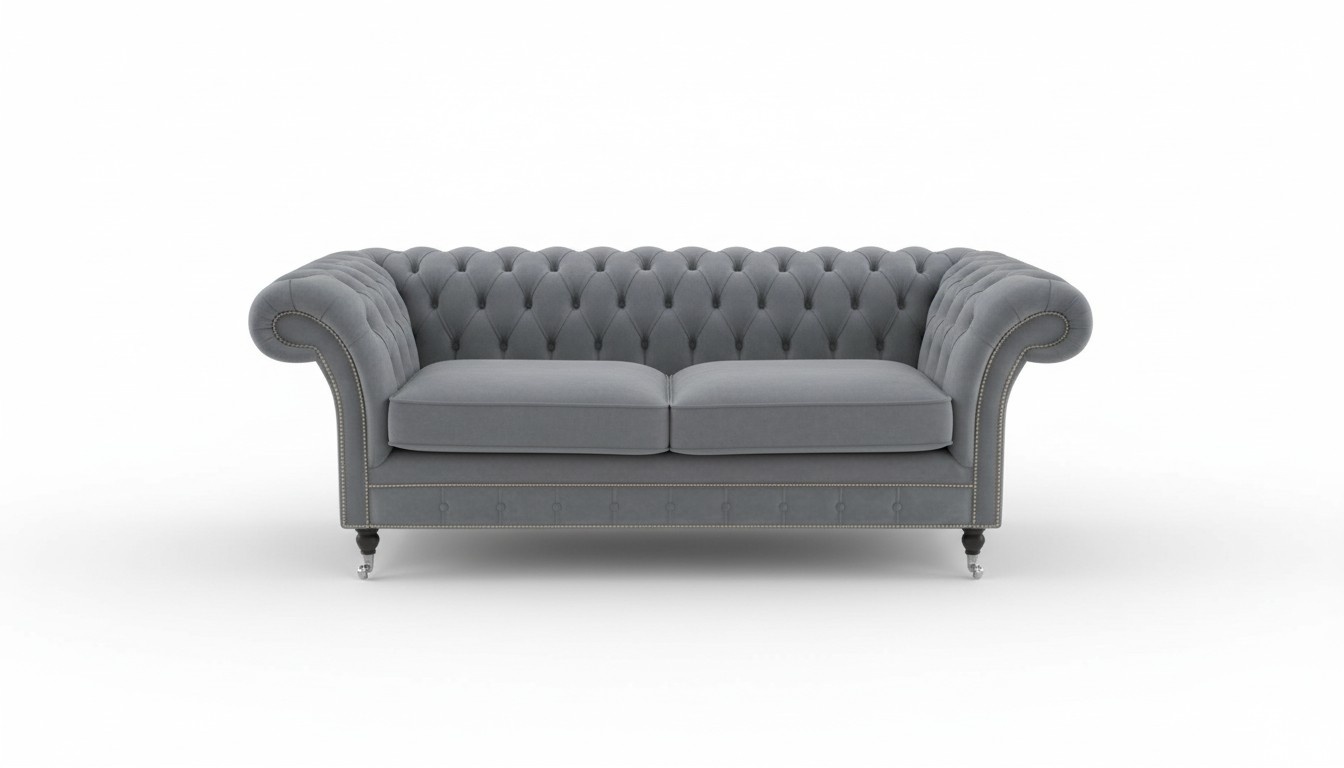 Chesterfield Couch Textil Stoff Designer Sofa Möbel Edles Design 3 Sitzer