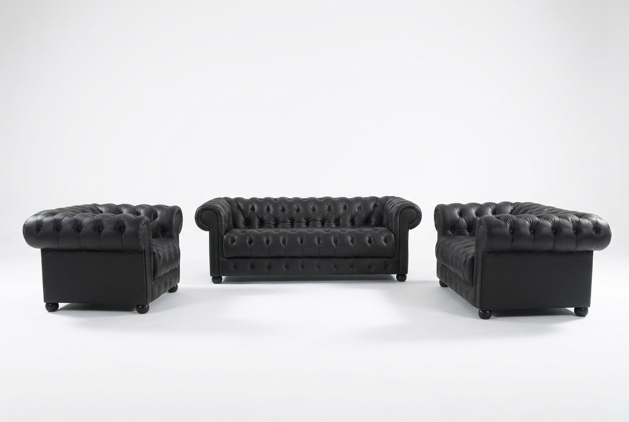 Chesterfield Couchen Sofas Polster Leder 321 Sitzer Sofagarnitur Garnituren Set